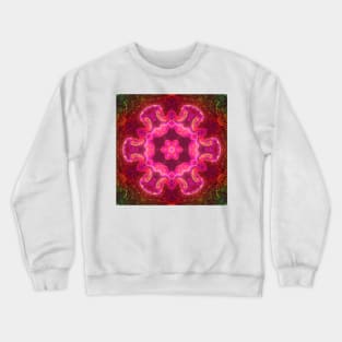 Psychedelic Kaleidoscope Flower Pink Red and Green Crewneck Sweatshirt